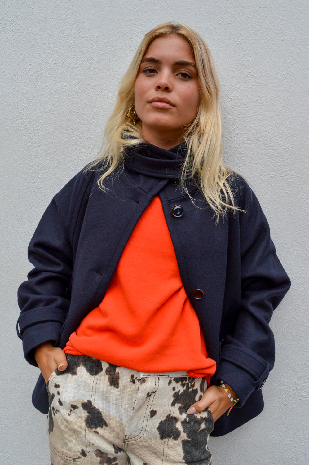 Sessùn Lee Wooly Navy Coat - The Mercantile London