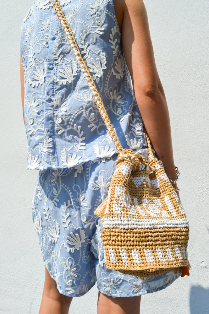 Object Mya Kentucky Blue Embroidered Shorts - The Mercantile London