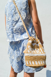 Object Mya Kentucky Blue Embroidered Shorts - The Mercantile London