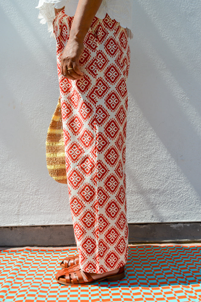 ICHI Lerin Fire Whirl Ikat Pants - The Mercantile London