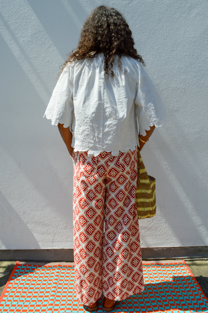 ICHI Lerin Fire Whirl Ikat Pants - The Mercantile London