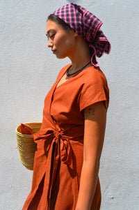 Artisans Of Humanity Darcy Rust Wrap Dress