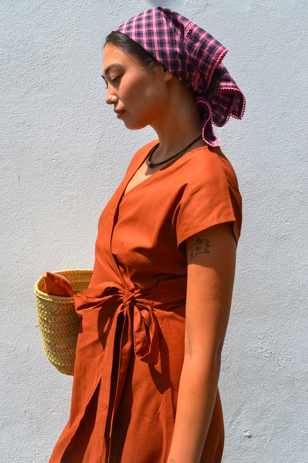 Artisans Of Humanity Darcy Rust Wrap Dress