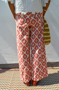 ICHI Lerin Fire Whirl Ikat Pants - The Mercantile London