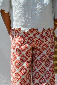 ICHI Lerin Fire Whirl Ikat Pants - The Mercantile London