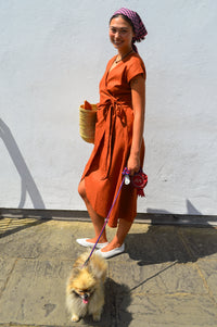 Artisans Of Humanity Darcy Rust Wrap Dress