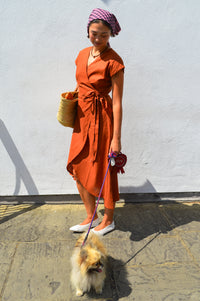 Artisans Of Humanity Darcy Rust Wrap Dress