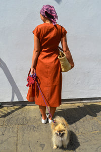 Artisans Of Humanity Darcy Rust Wrap Dress