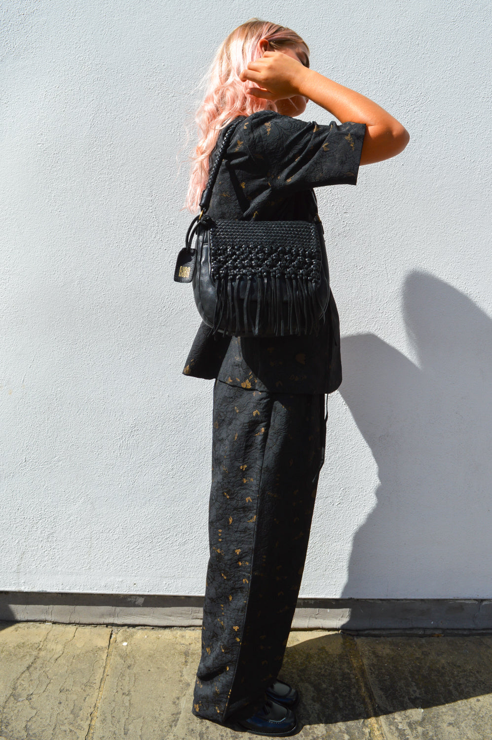 Object Lovia Jacquard Barrel Leg Trousers - The Mercantile London