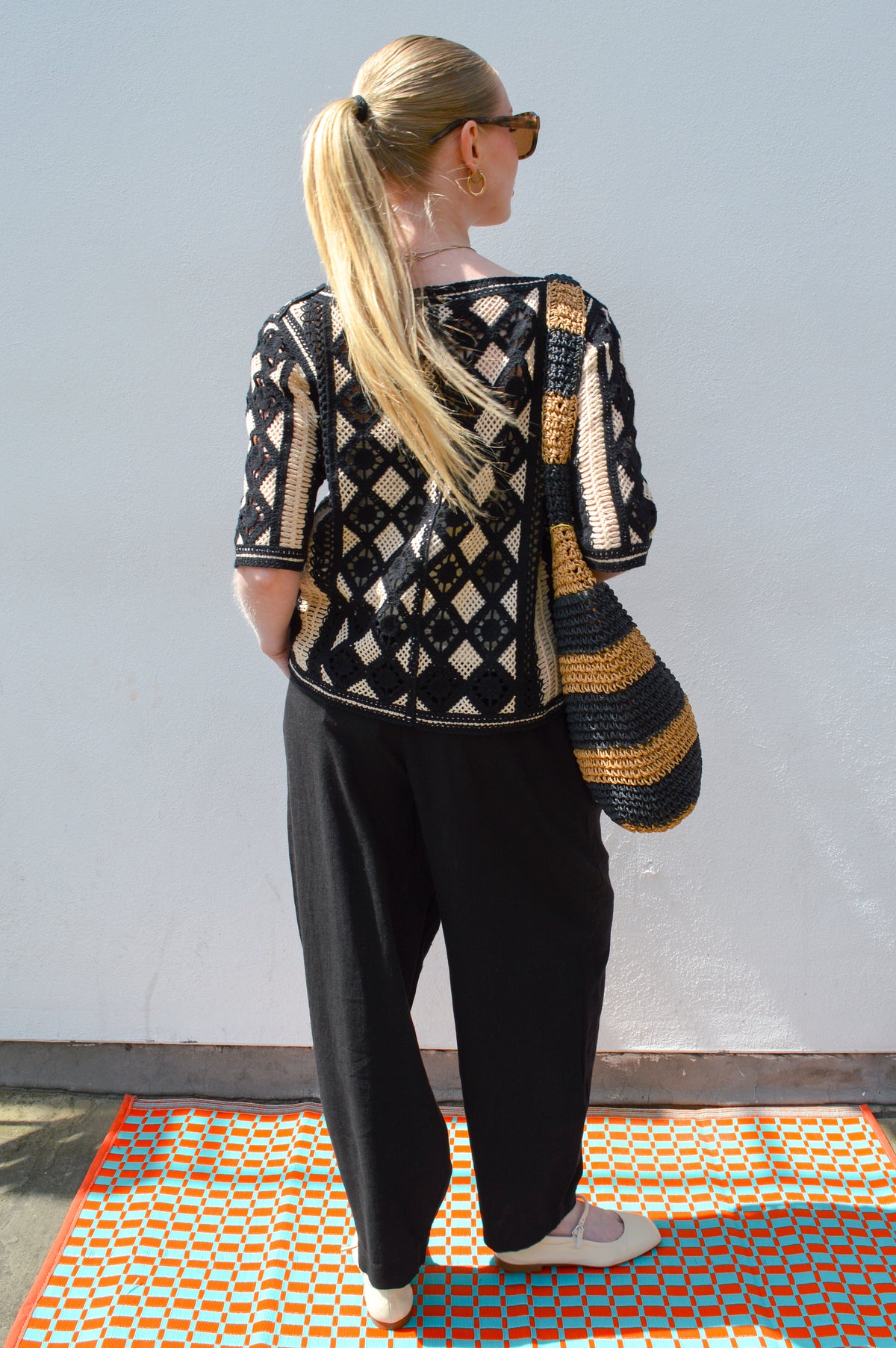 ICHI Linno Black Barrel Leg Trousers - The Mercantile London