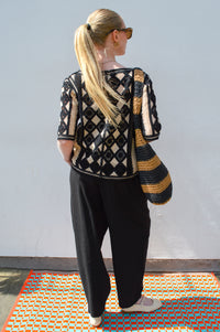 ICHI Linno Black Barrel Leg Trousers - The Mercantile London