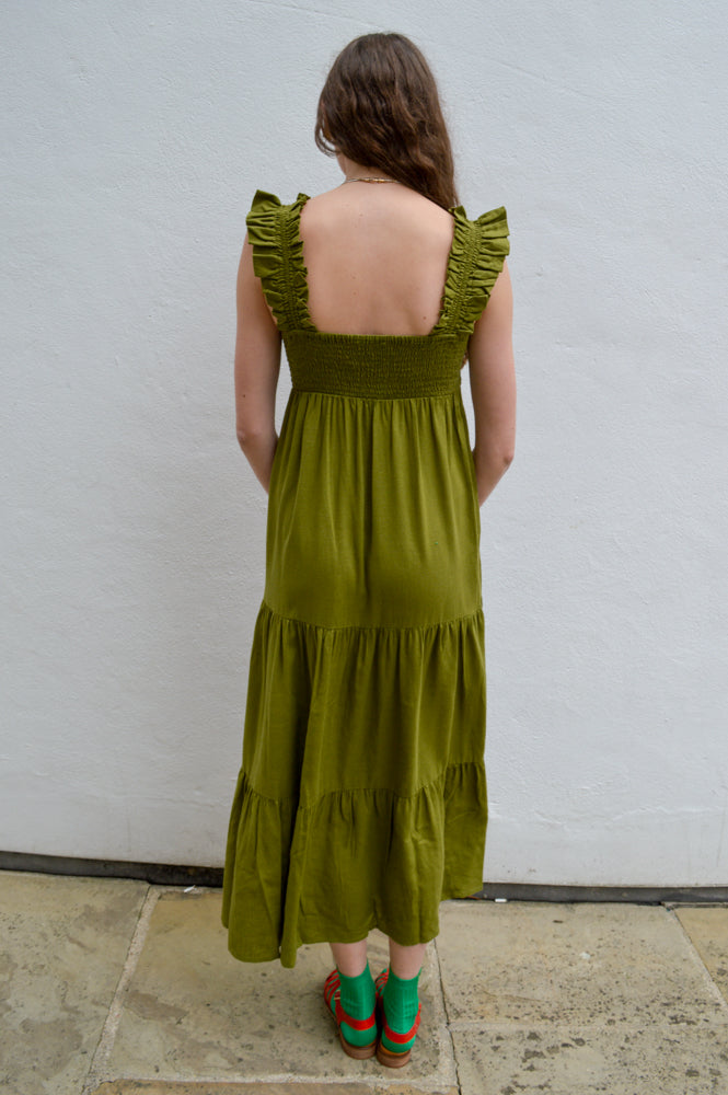 Nobody's Child Maya Green Midi Maxi Dress - The Mercantile London