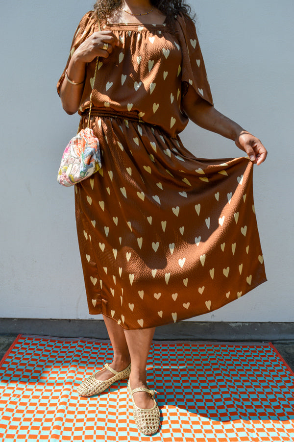 Stella Nova Heart Prink Silk Skirt - The Mercantile London