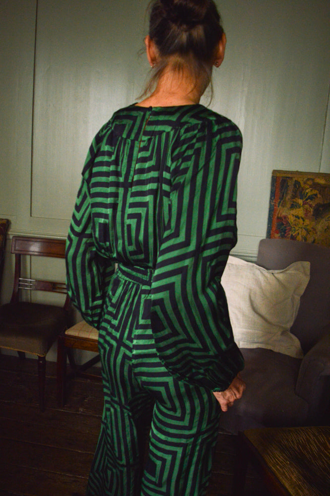 Poppy Field Gaetan Lola Black Green Jumpsuit - The Mercantile London