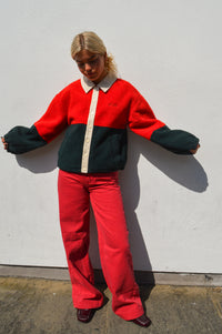The Tiny Big Sister Dark Colour Block Sherpa Jacket