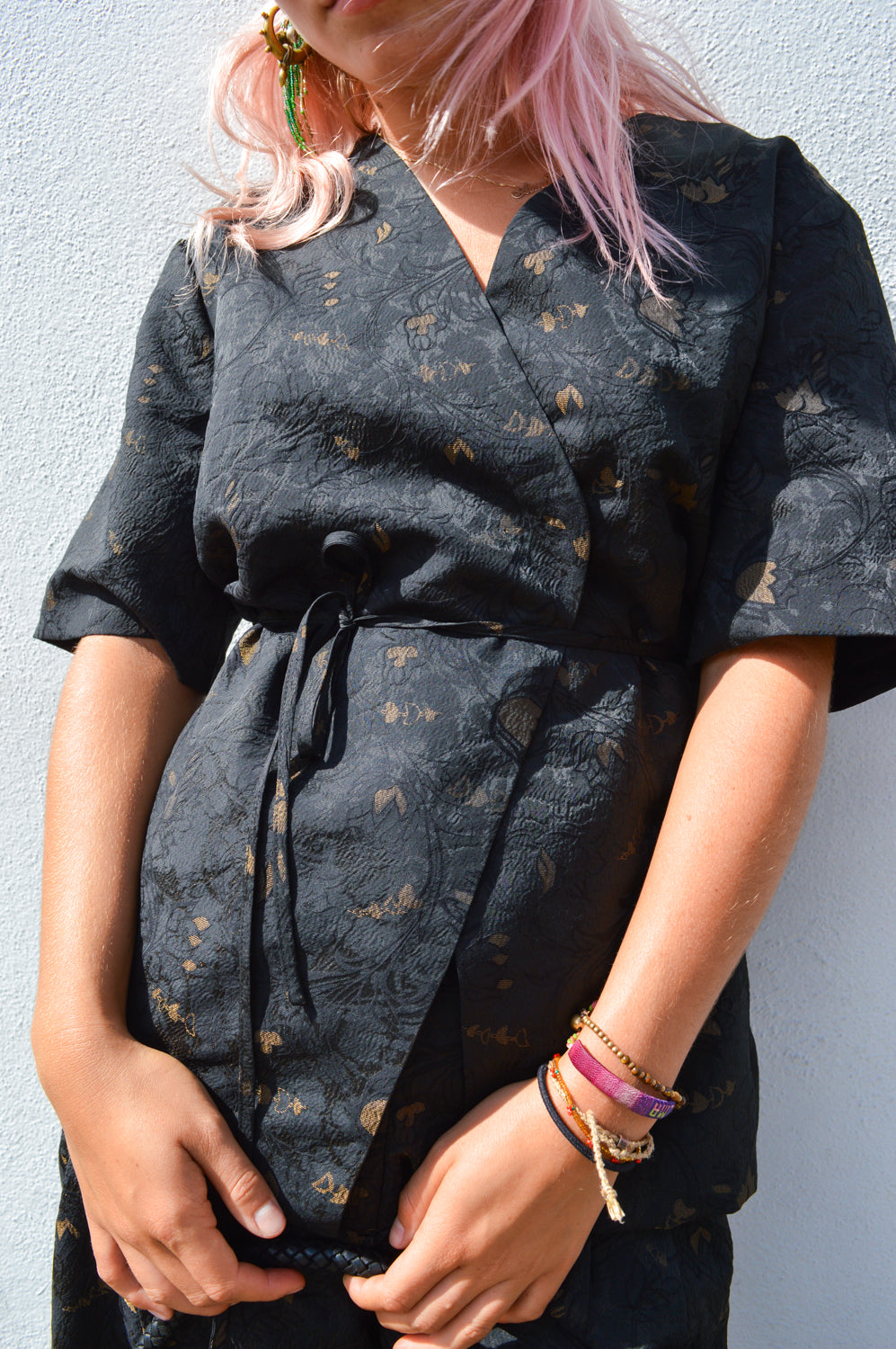 Object Lovia Jacquard Wrap Blouse - The Mercantile London