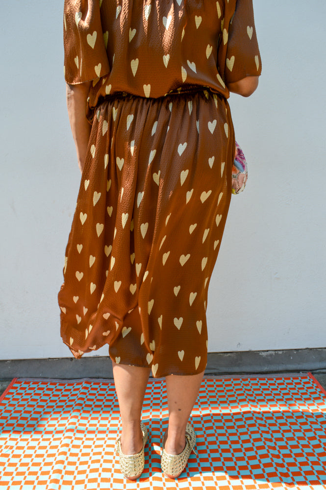 Stella Nova Heart Prink Silk Skirt - The Mercantile London