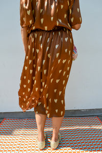 Stella Nova Heart Prink Silk Skirt - The Mercantile London