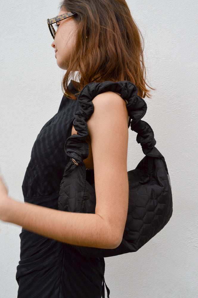 Compania Fantastica Black Quilted Shoulder Bag - The Mercantile London
