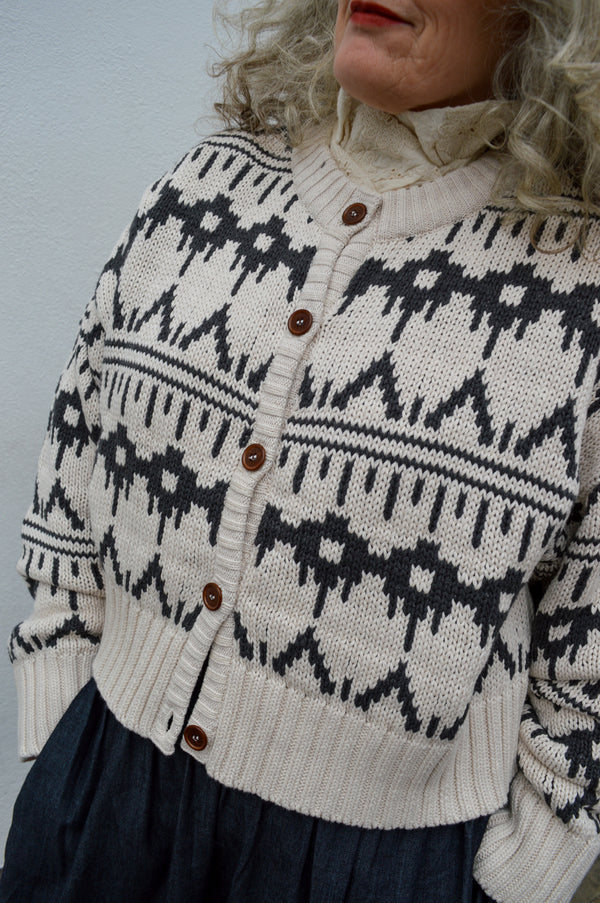 Beaumont Organic Sugi-Sue Ecru Marl Cardigan - The Mercantile London