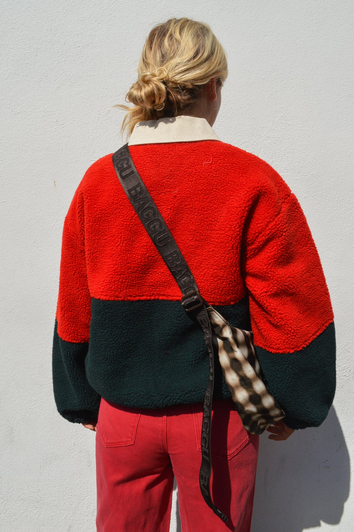The Tiny Big Sister Dark Colour Block Sherpa Jacket