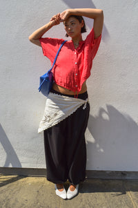 Linen & More Coral Button Down Blouse