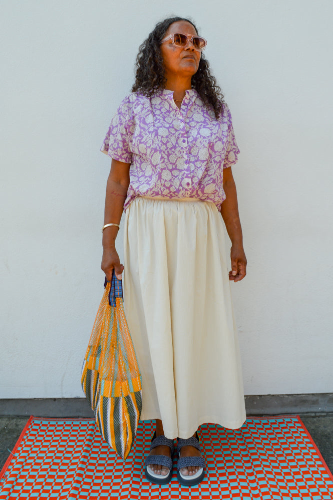 ICHI Wallis Birch Midi Skirt - The Mercantile London