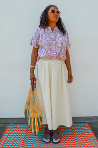 ICHI Wallis Birch Midi Skirt - The Mercantile London