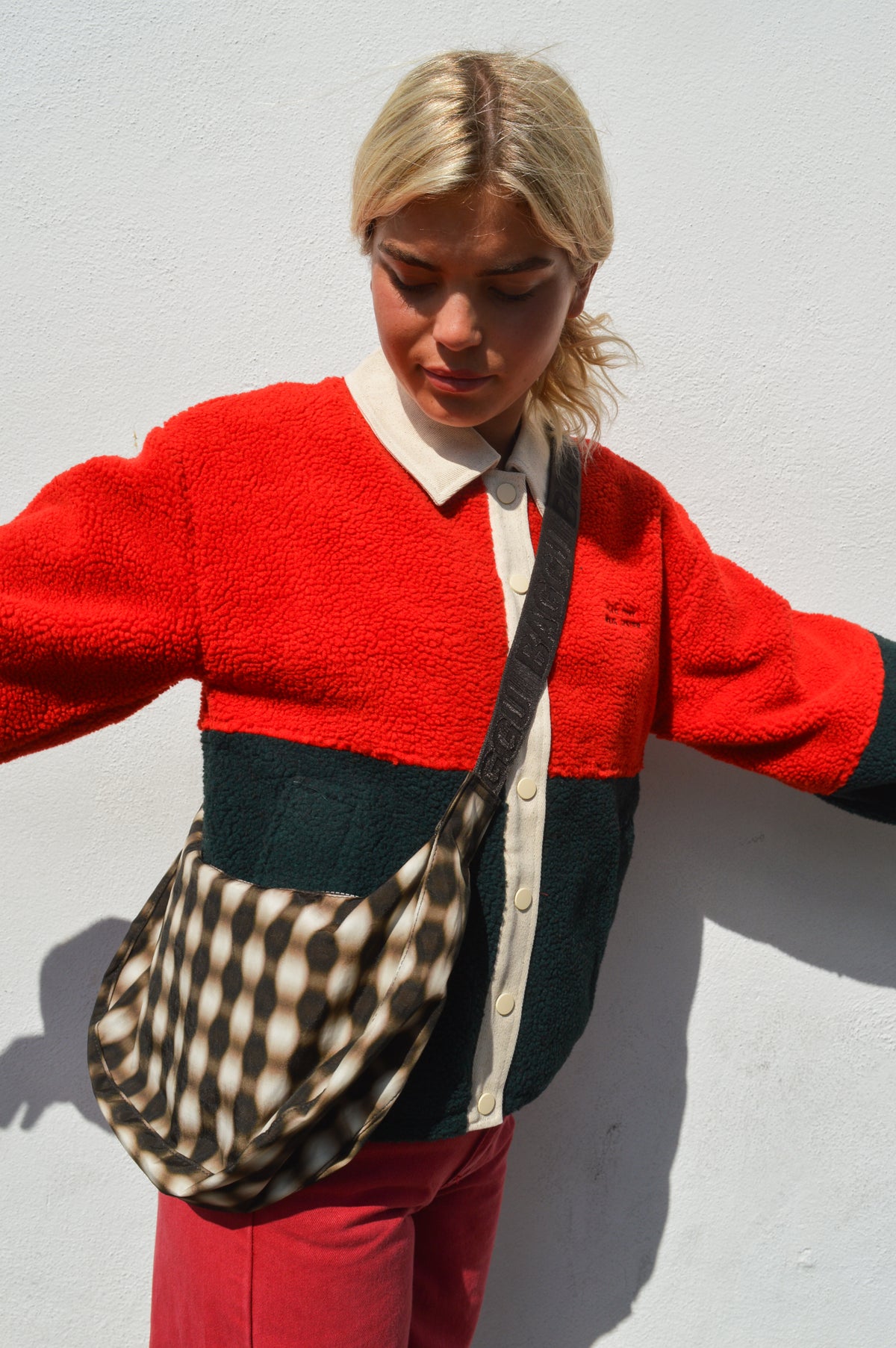 The Tiny Big Sister Dark Colour Block Sherpa Jacket