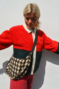 The Tiny Big Sister Dark Colour Block Sherpa Jacket