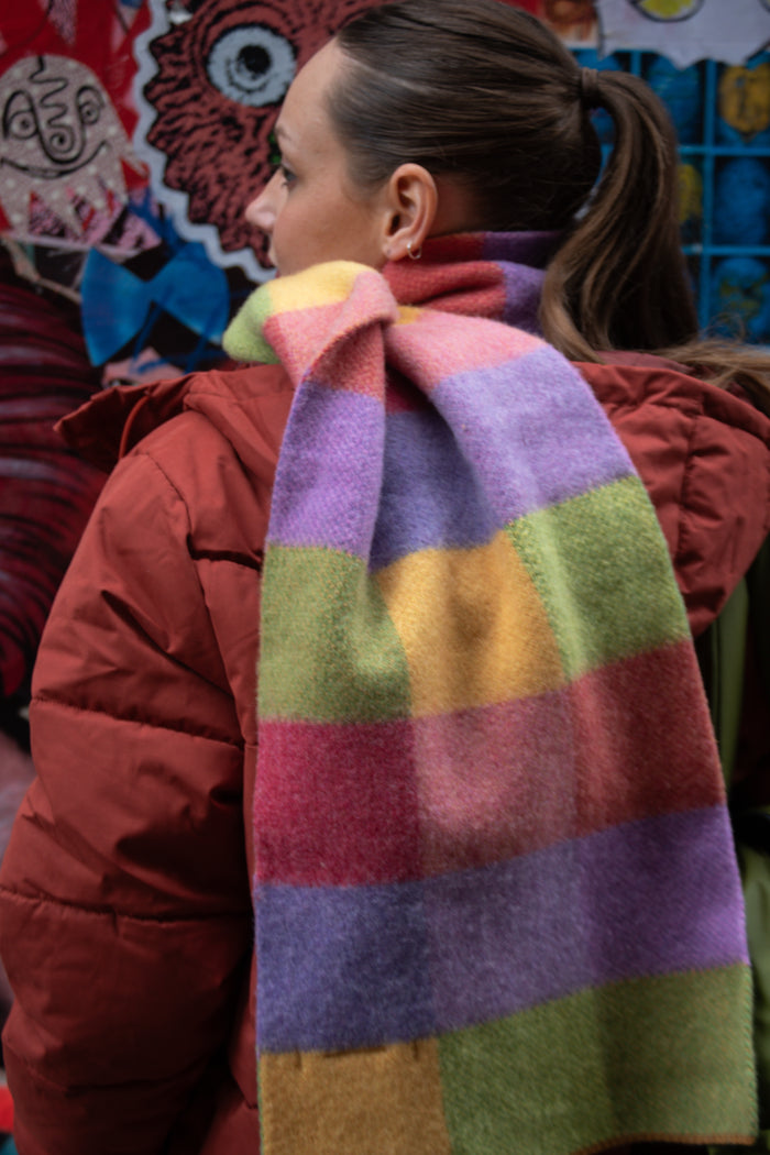 Green Grove Weavers Gala Sorbet Scarf - The Mercantile London