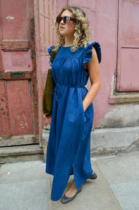 Frau Stockholm Denim Long Dress - The Mercantile London
