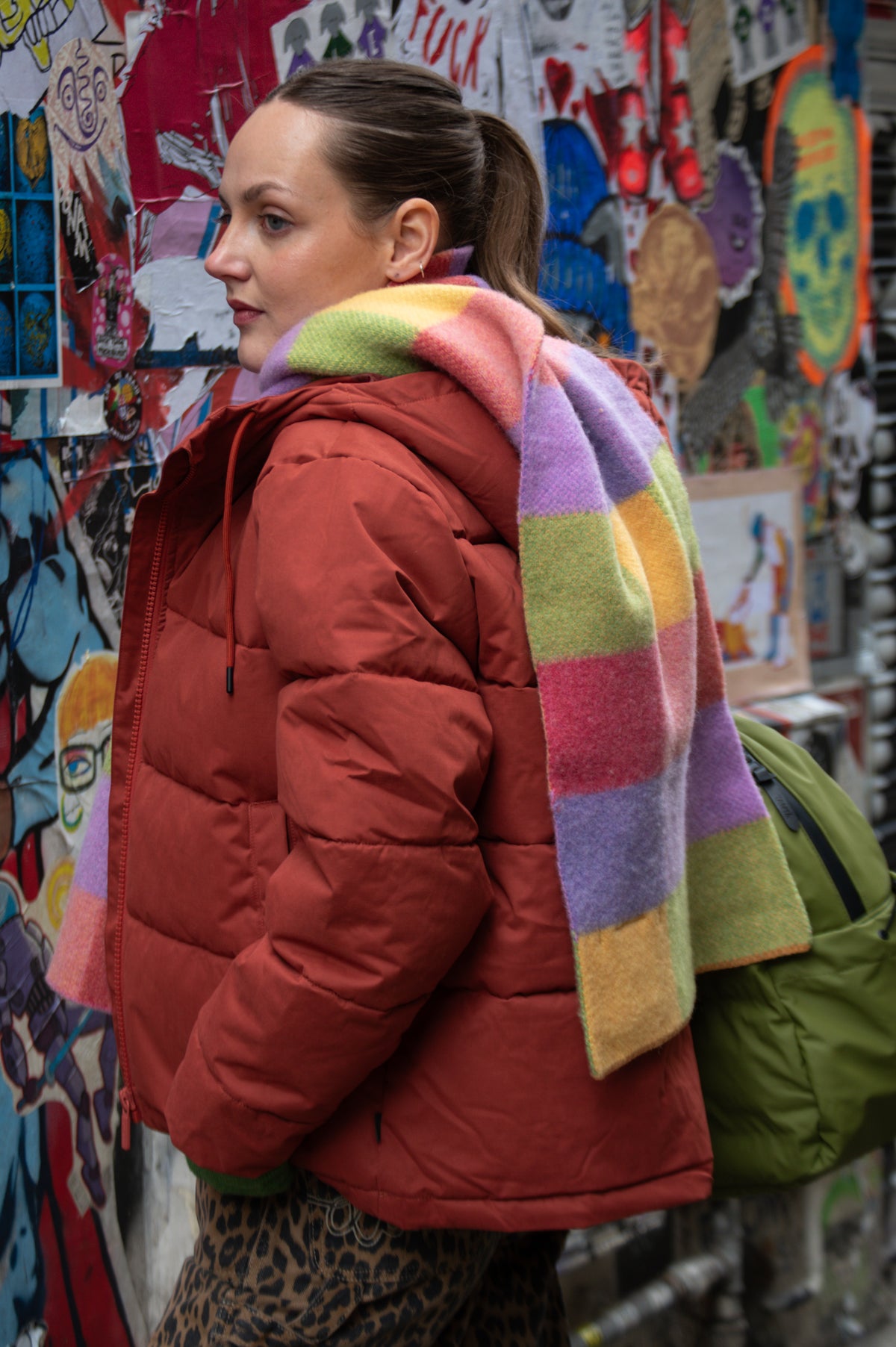 Green Grove Weavers Gala Sorbet Scarf - The Mercantile London