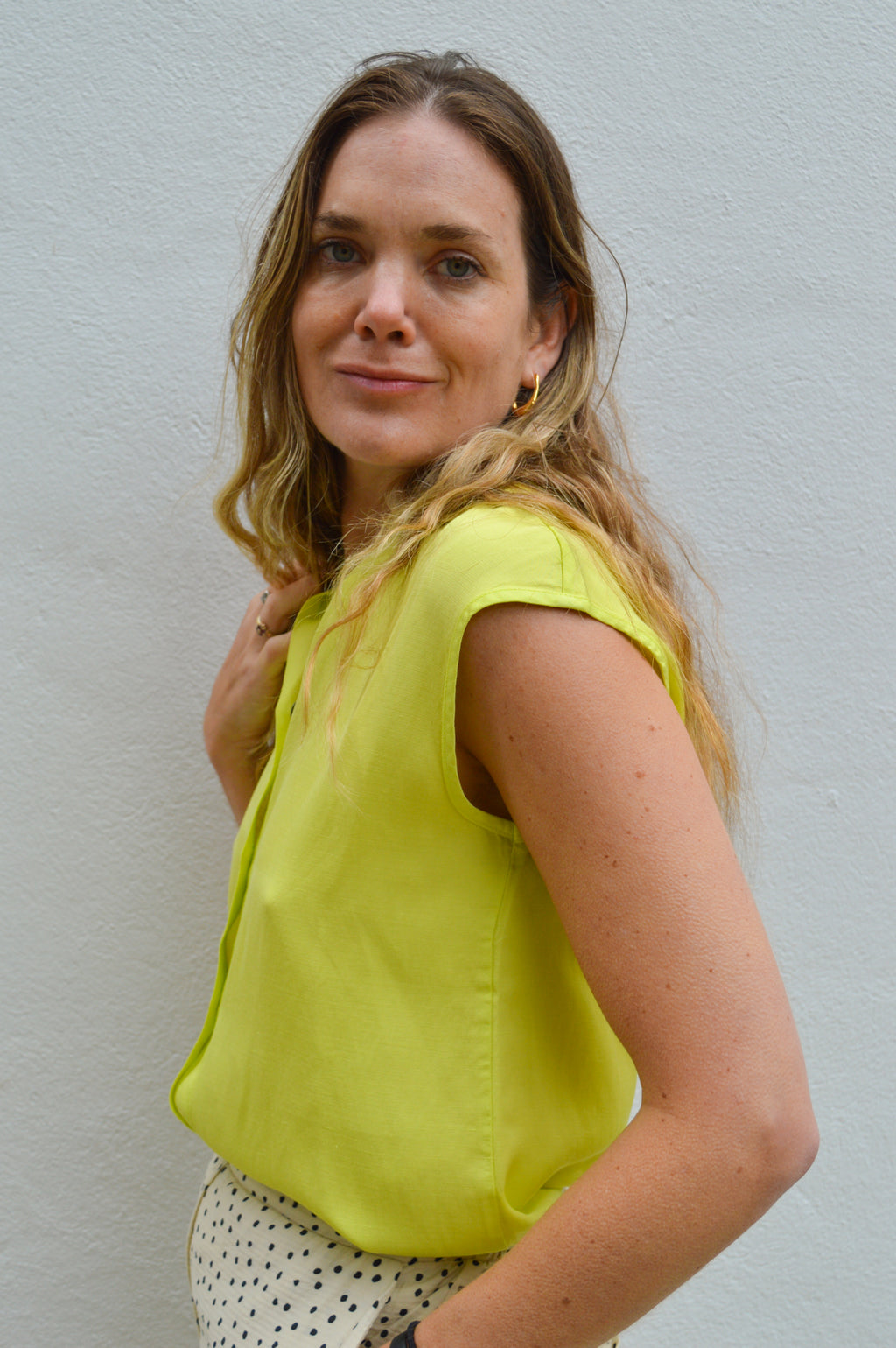 FRNCH Athea Lime Blouse - The Mercantile London