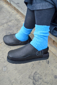 Good News Frank Black Leather Strap Mules - The Mercantile London