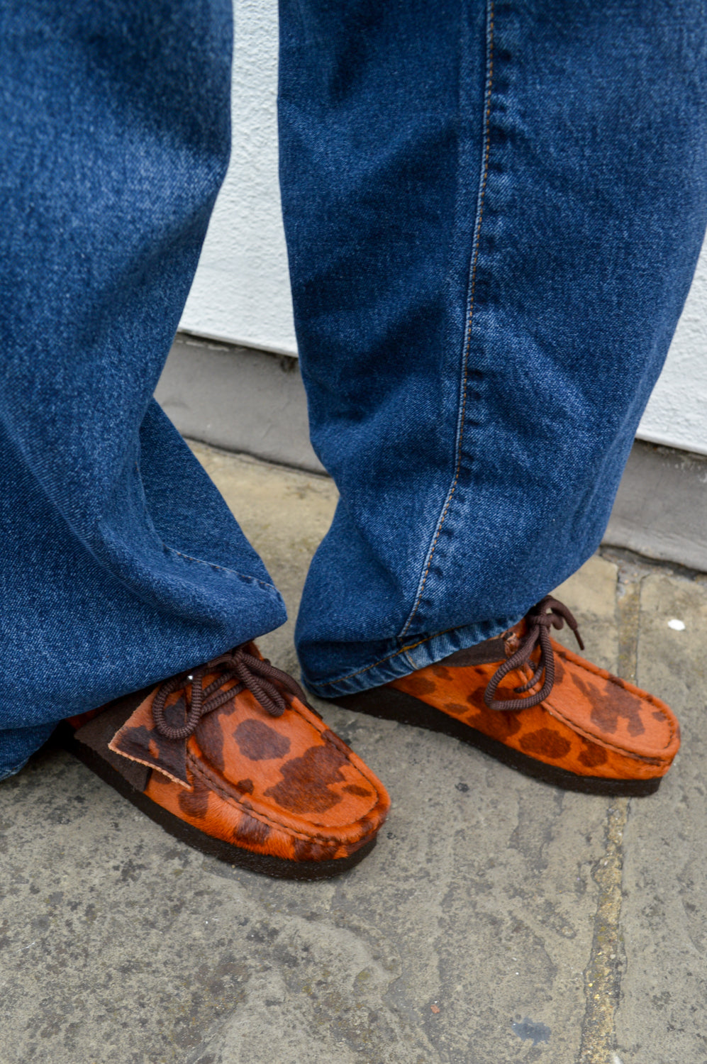 Clarks Brown Cow Print Wallabee Shoes - The Mercantile London