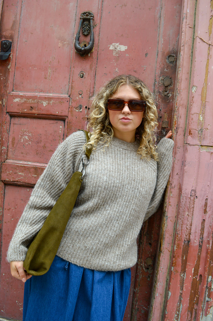 Numph Zindi Fossil Melange Pullover - The Mercantile London