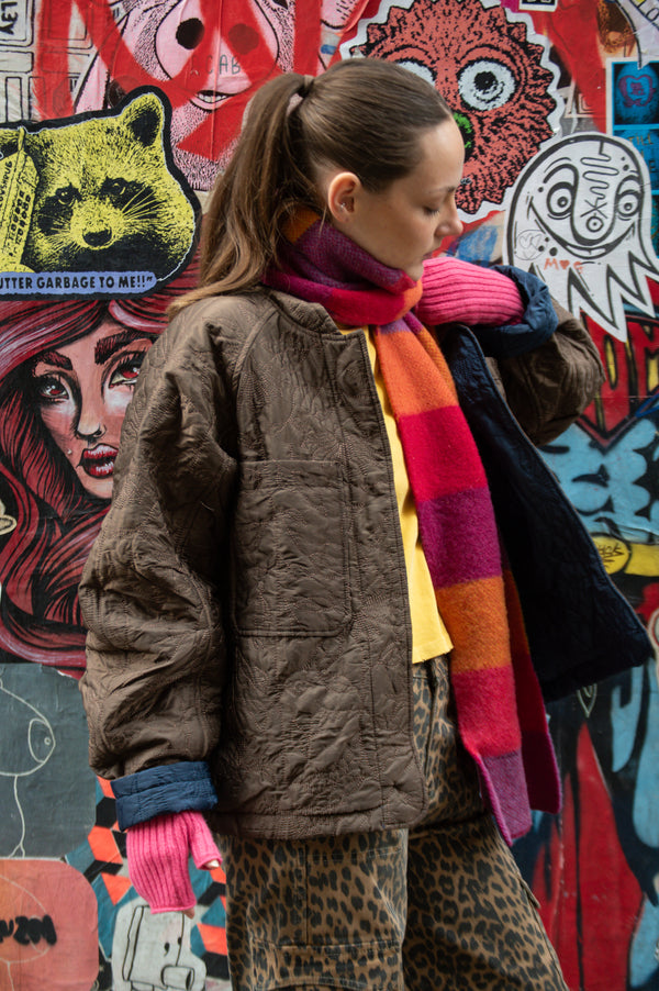 Green Grove Weavers Gala Garland Scarf - The Mercantile London