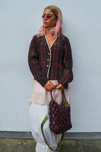 Baum Und Pferdgarten Millea Dark Red Check Top - The Mercantile London