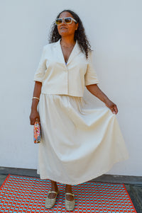 ICHI Wallis Birch Midi Skirt - The Mercantile London