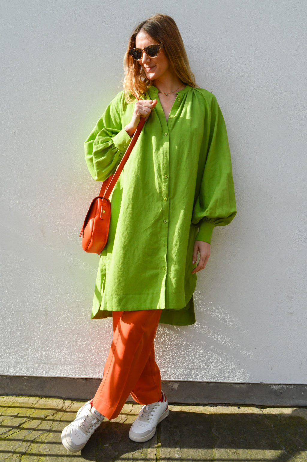 FRNCH Carene Citron Green Dress - The Mercantile London