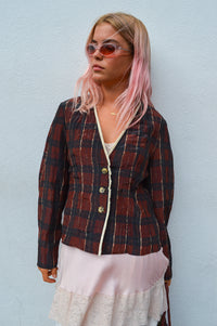 Baum Und Pferdgarten Millea Dark Red Check Top - The Mercantile London