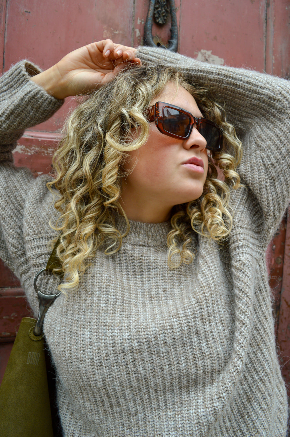 Numph Zindi Fossil Melange Pullover - The Mercantile London