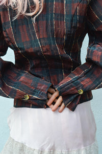 Baum Und Pferdgarten Millea Dark Red Check Top - The Mercantile London