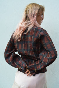 Baum Und Pferdgarten Millea Dark Red Check Top - The Mercantile London