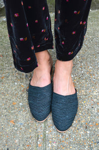 Raffia Handmade Black Heeled Sandals - The Mercantile London