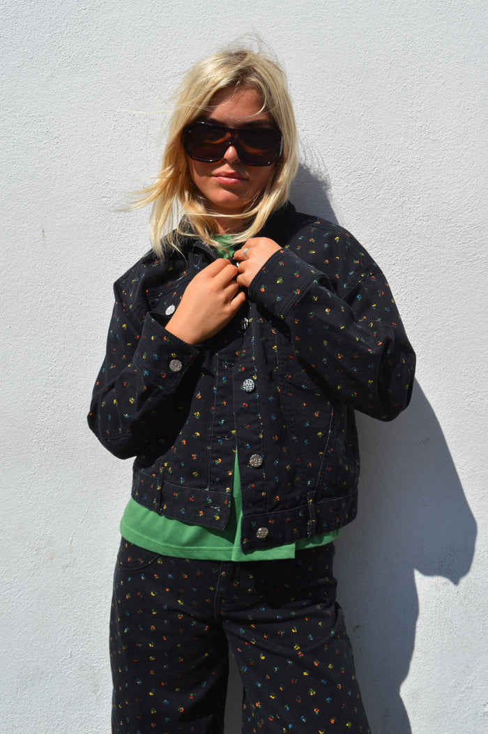 Baum Und Pferdgarten Bille Black Petite Flower Jacket