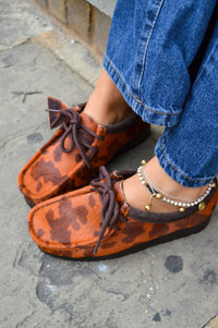 Clarks Brown Cow Print Wallabee Shoes - The Mercantile London