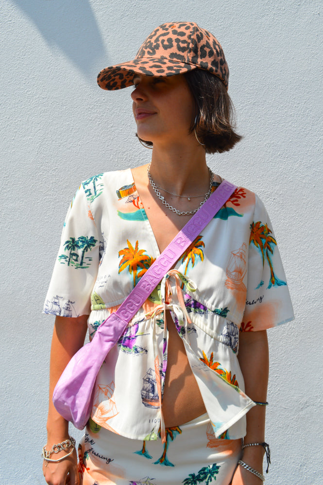 Object Dinah Sandshell Printed Bow Top - The Mercantile London