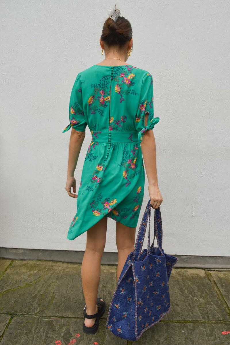 Petite Mendigote Rudy Flower Jade Dress - The Mercantile London